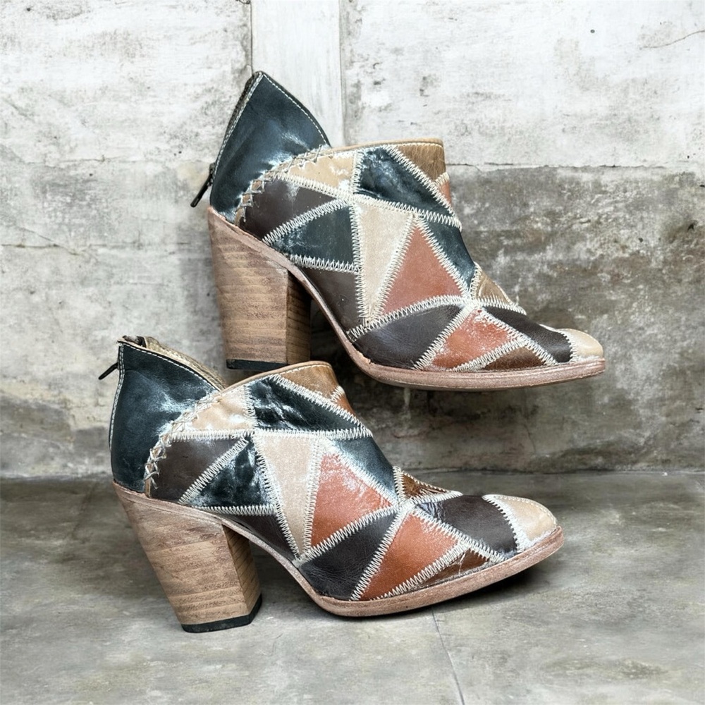 Freebird Multicolor Patchwork Leather Heels